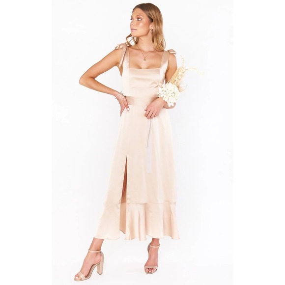 Show Me Your MuMu Dresses & Skirts - Show Me Your Mumu Champagne Gold Midi Maxi Dress Size Small Bridesmaid‎